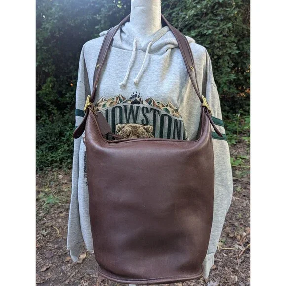 Coach Vintage XL Duffle Feed Sac 9085 in Mahogany Cowhide Leather - EUC - Picture 7 of 15